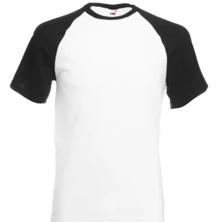 Fruit Of The Loom (Herr) - Baseball T - VIT/SVART